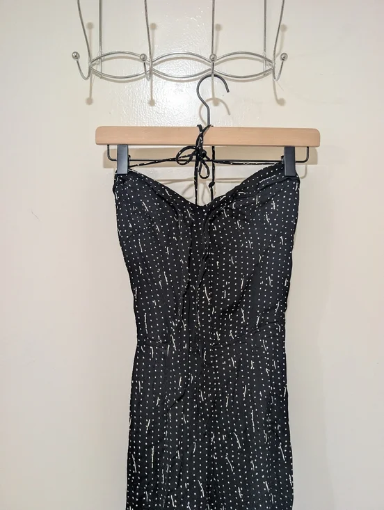 Reformation Black and White Viscose Halter Jumpsuit - Picture 2 of 11